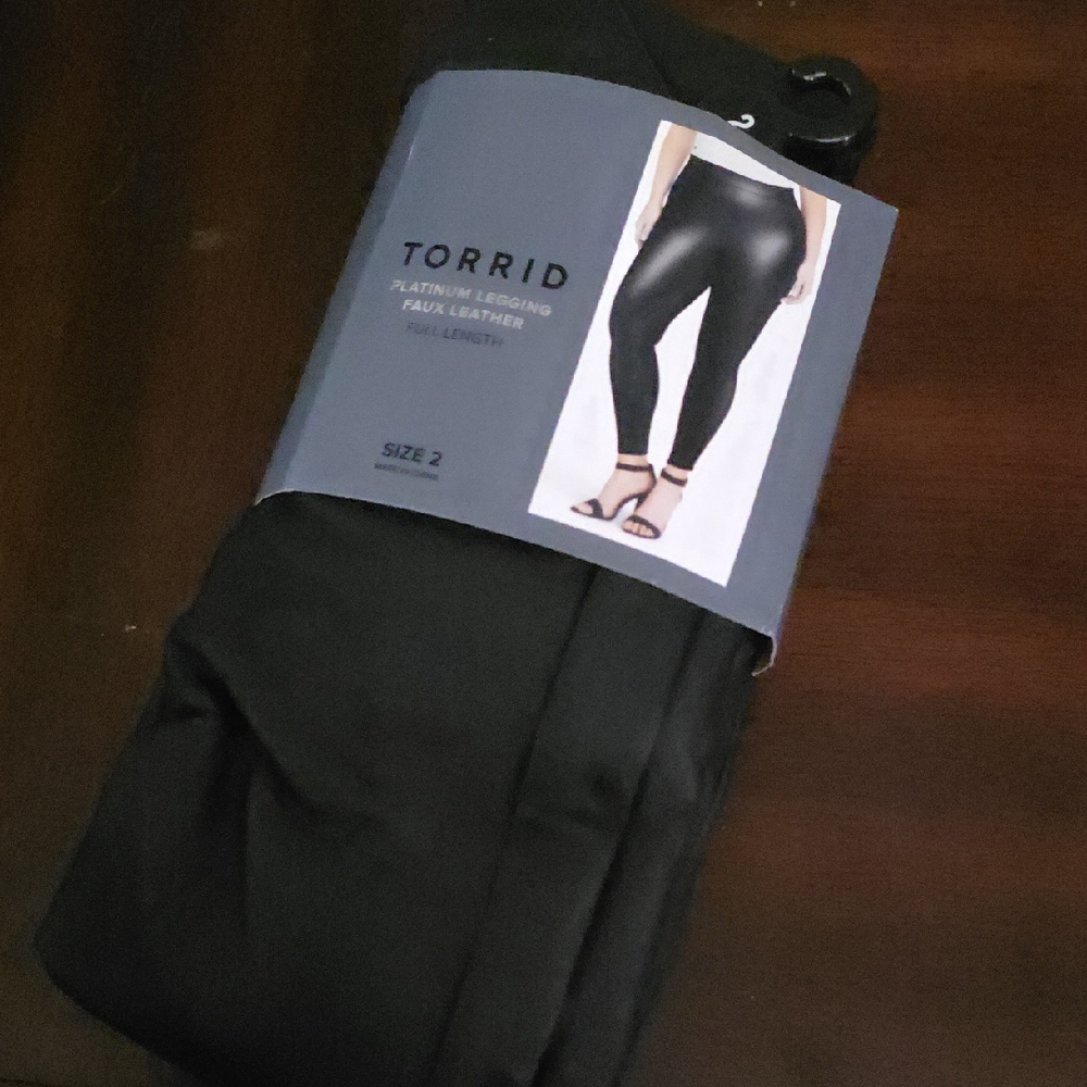 Torrid Black Faux Leather Full-Length Leggings